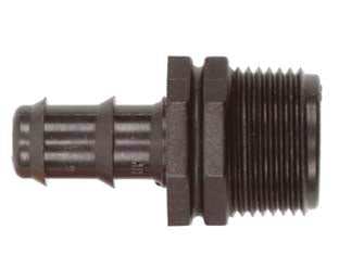 Raccordo portagomma con filetto in polipropilene - ø mm.20x M 1/2' - con portagomma filettato maschio