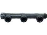 Raccordi manifold pvc con oring - 3 uscite con ghiera 1' - PN 12,5, non necessitano di attrezzi per il montaggio, utilizzati per creare gruppi di partenza