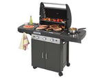 Barbecue gas 3 bruc. + fornello cm.61x46 3 classic ls plus dark - bracere cm.61x46 - misure cm.120,5x60x116, potenza 9,6+2,3 Kw, consumo gas 698+167 g/h, doppia alimentazione con 3 bruciatori in acciaio inox, f...
