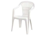Sedia poltrona da giardino lyra bianca - cm.56x57x80h. - peso kg.2,75 - monoblocco in polipropilene, schienale basso, impilabile
