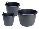 Mastelloni tondi 2 manici con fori per vivaio - lt.90 ø cm.60x48h. - in polietilene con manici con fori di drenaggio alla base