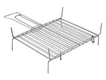 Griglia doppia a barre verticali - cm.25x25 -11 barre - griglia doppia in acciaio cromato, impugnatura superiore e inferiore, con piedini superiori e inferiori