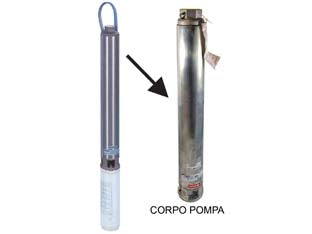 Corpo pompa per elettropompa sommersa da 4 mono e trifase kw 0,75 - idraulica adatta per motori: 4OS07M235/C (ns cod.434270) e 4OS07T405/C (ns cod.424287) e per elettropompe sommerse 4GS07M-4OS...