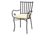 Sedia ortigia con braccioli in metallo verniciato e cuscino - cm.45x42x88h. - cuscino in cotone lavabile