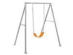 Altalena per bambini 3-10 anni cm.170x235x200h. - cm.170x235x200h. - peso kg.24 (44114) - 2 sedute: 1 secchio (1.5/5 anni) 1 sedia (3/10 anni) in plastica, supporto alto rinforzato per ottenere una maggiore sicurez...