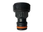 Raccordo adattatore filettato con innesto maschio - ø 3/4' gas mm.20-27 - sfuso - 80003429 - consente di collegare un tubo equipaggiato con portagomma a scatto ad irrigatori con ingresso acqua filettato femmina, made i...
