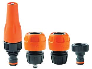 Kit lancia dritta presa rubinetto e raccordi portagomma - blister 80005422 - kit composto da lancia spruzzo dritta con regolazione del getto da fine cono polverizzato a getto dritto, presa rubinetto 3/4...