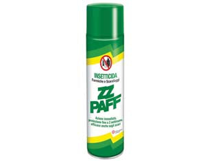 Insetticida zz paff spray per formiche e scarafaggi - ml.300 - composizione: Piretrine pure 0,03%, Permetrina 0,20%, Piperonil Butossido 1,00%, insetticida aerosol con Piretro ad azione im...