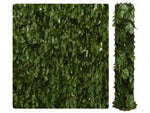 Siepe ornamentale artificiale con foglie edera - mt.10x1,5h. - 6000 foglie - rotolo di rete in PVC con maglie da cm.5x5 e di spessore mm.2,6x3,6 tutto ricoperto con foglie di edera artificiale