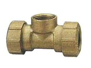 Raccordo vx a t femmina per tubo polietilene art.035 - F 3/4' x ø mm.25 - raccordo a T femmina, corpo ottone, temperatura minima e massima di esercizio -20°C, 110°C, pressione nominale 25bar, adatto ...
