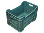 Cesta ortofrutta tutta forata verde - cm.51x35x31h. (bancale pz 90) - casse sovrapponibili per la raccolta agricola, aperta