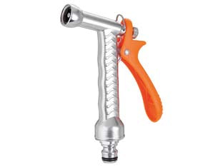 Idropistola a lancia basic metal c/regolazione metal-jet blister 9619 - Lancia a pistola per irrigazione in metallo cromato. Leva di regolazione del flusso e dispositivo esclusivo di selezione e fi...