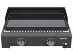 Barbecue elettrico 2 bruciatori cm.36x58 plancha otello 2 - bracere cm.36x58 - misura cm.65x52x24h., potenza 6Kw, accensione elettronica, peso Kg.17, plancha in acciaio, bordi della plancha più alti (cm.7...