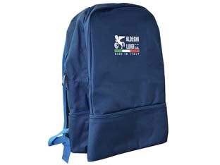 Zaino blu - cm.32x20x46h. - zaino con una tasca principale con doppio tiratore e una tasca anteriore esterna di minore capacità, doppio braccio rinforzat...